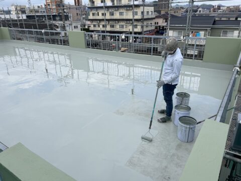 中塗り施工状況